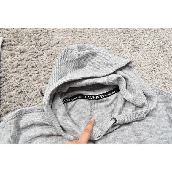 Calvin Klein Gray Pullover Sweater Cotton Blend S Performance Waffle - Picture 6 of 7